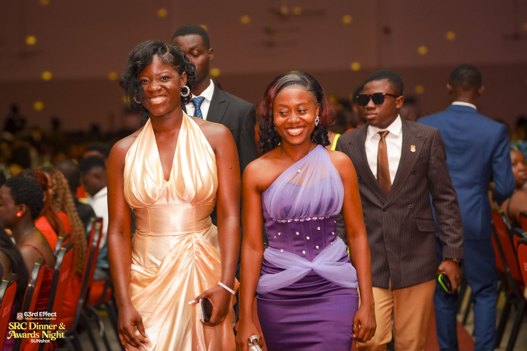 Guests arriving together for the event