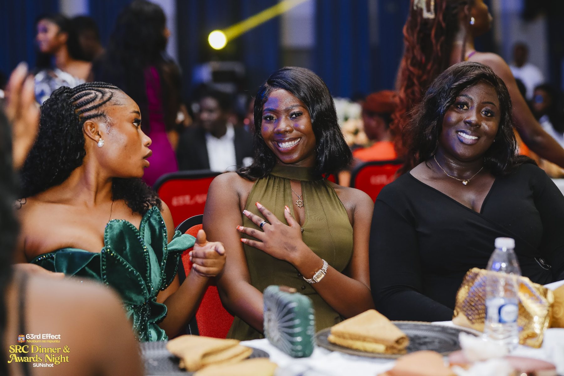 Friends celebrating together in the venue