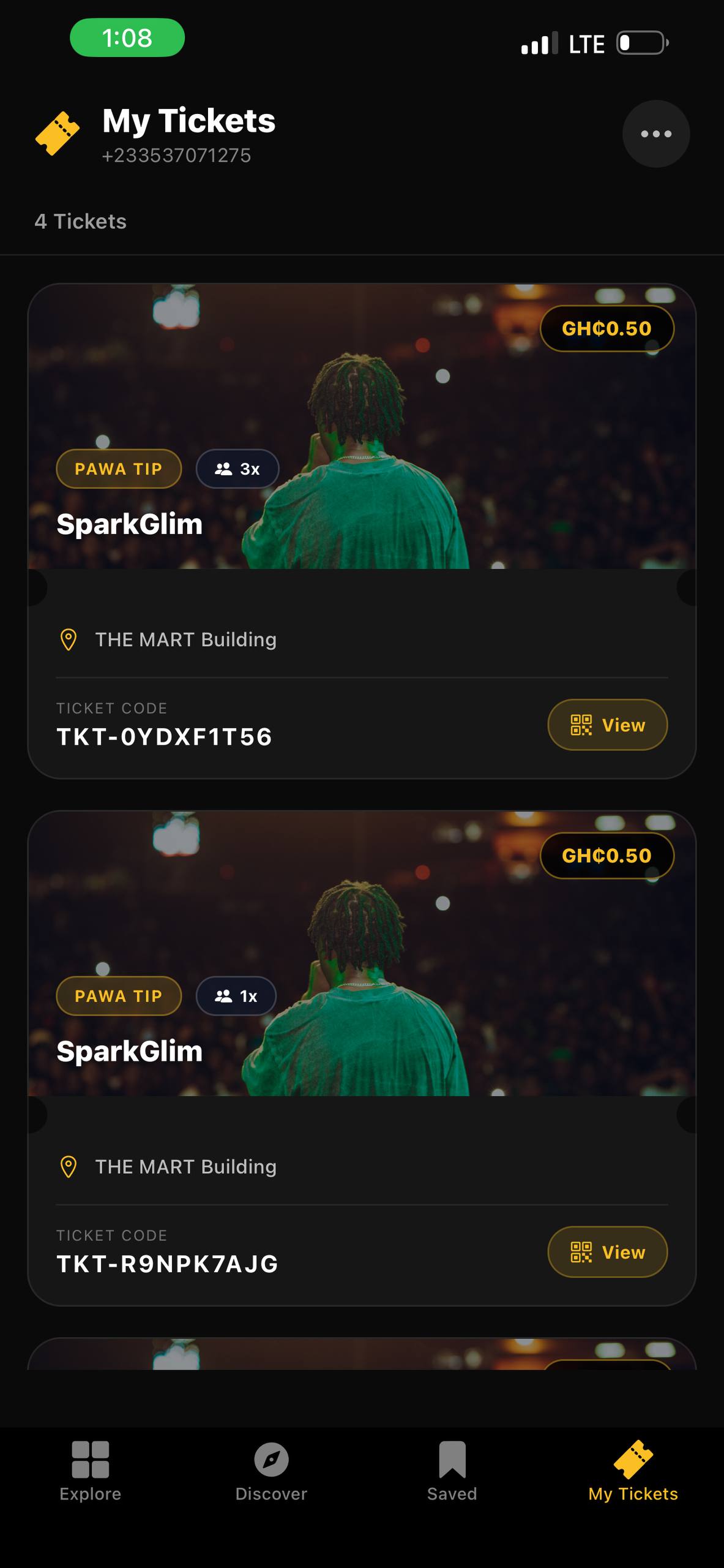 Your Tickets, Receipts, and Account Activity in One Place supporting SparkGlim product view 1