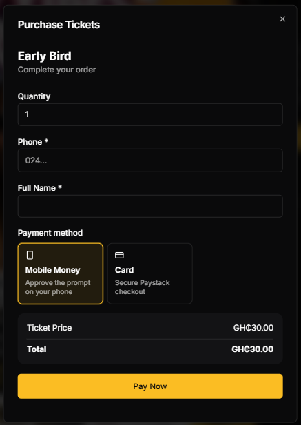 How to Create Your First Ticketed Event on SparkGlim supporting SparkGlim product view 2